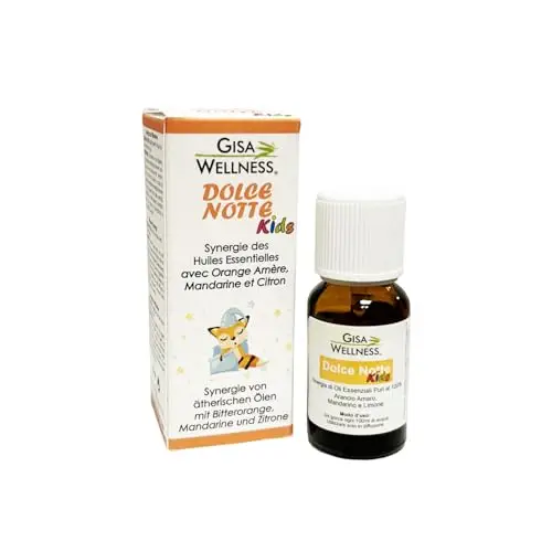 GISA WELLNESS - DOLCE NOTTE - Sinergia di Oli Essenziali Balsamici per Bambini - 15ml - Diffusione Ambientale -