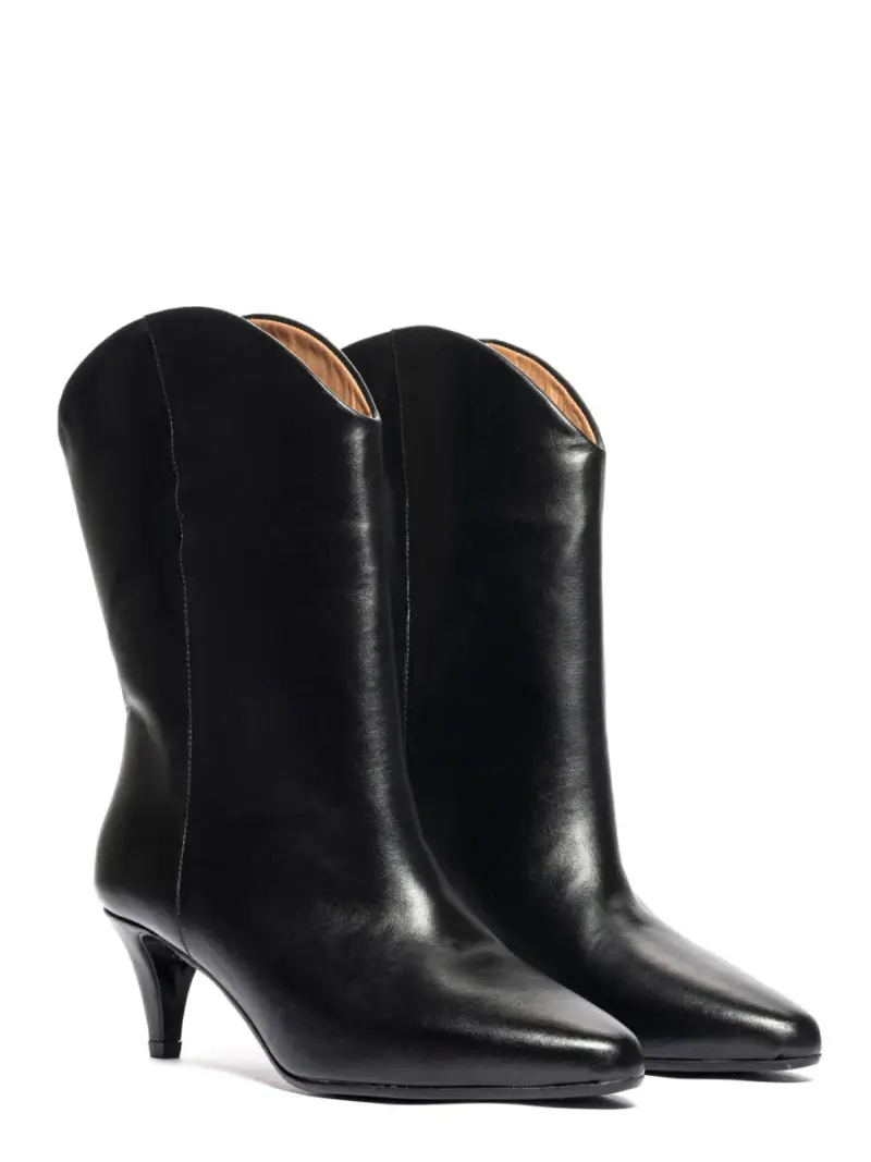 Tronchetto Enea in pelle nero miniatura 2