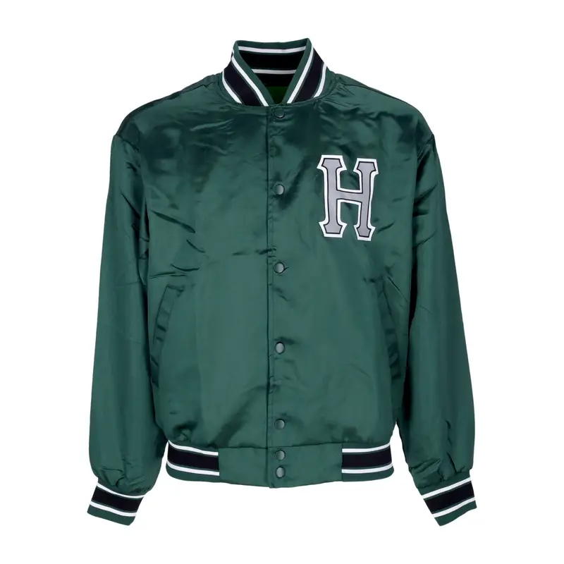 Giubbotto Bomber Uomo Crackerjack Satin Baseball Jacket Forest Green