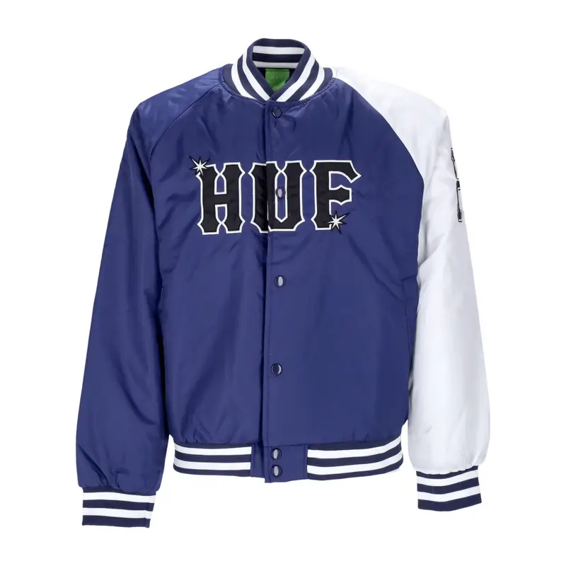 Giubbotto Bomber Uomo Satin Baseball Jacket Navy