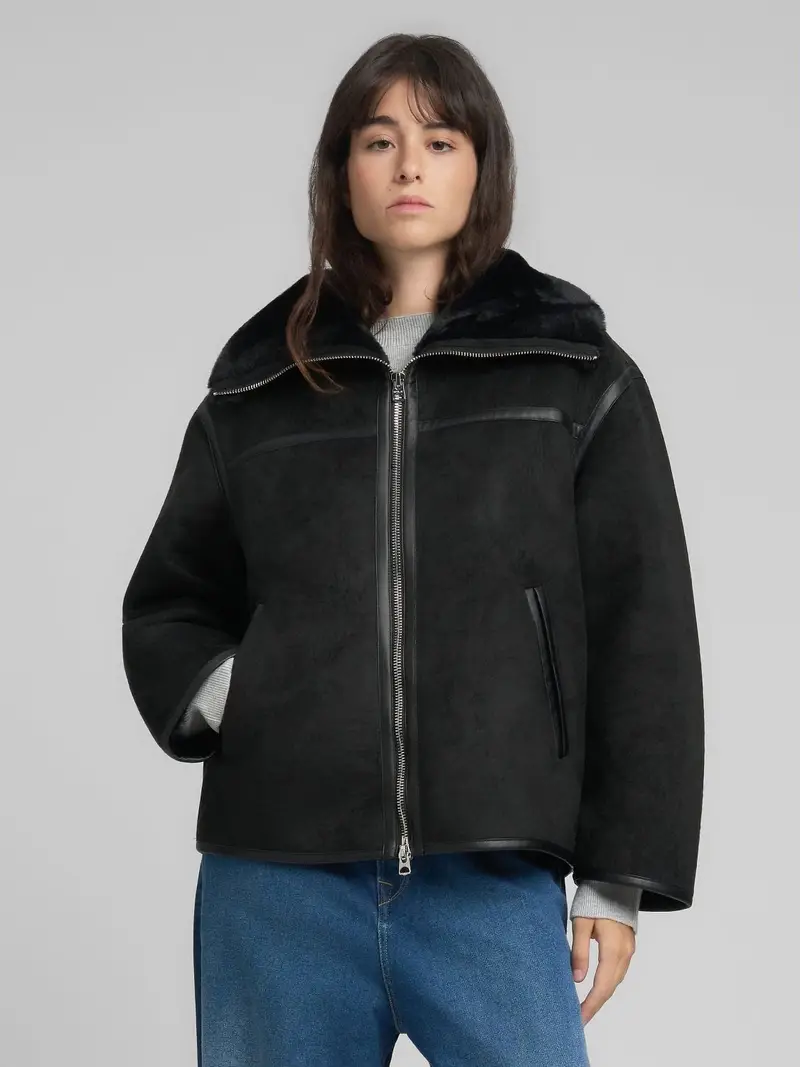 Giubbotto Con Interno In Faux Shearling