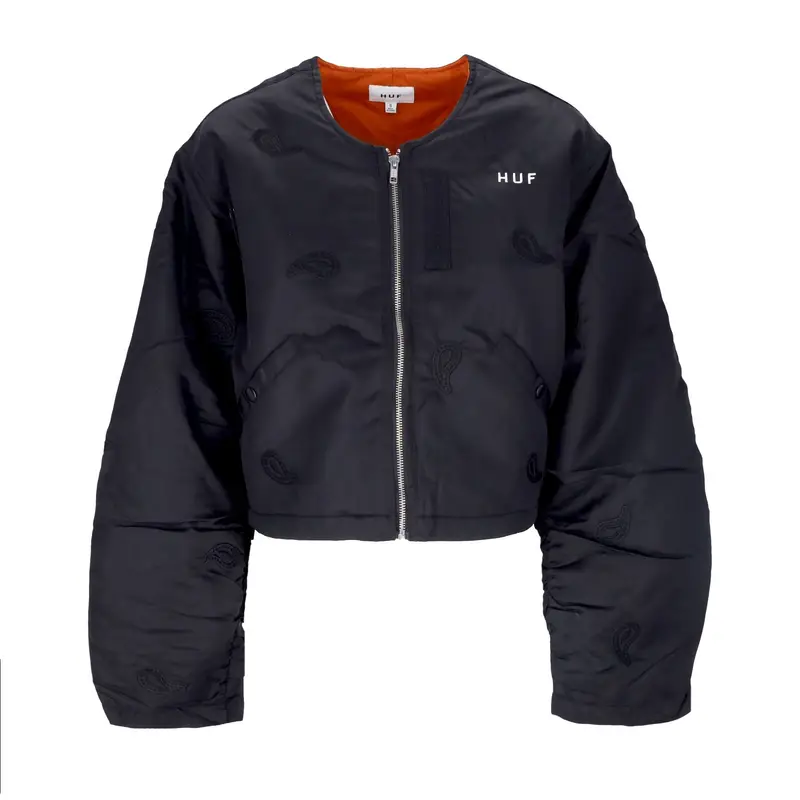 Giubbotto Corto Donna Paisley Satin Bomber Black