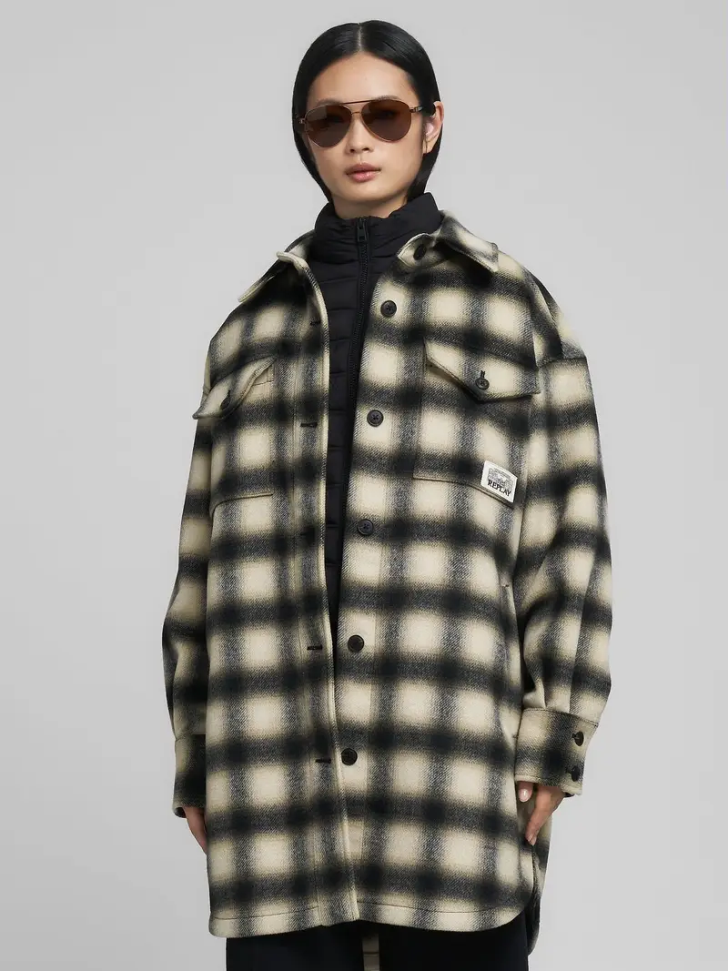 Giubbotto In Misto Lana Check