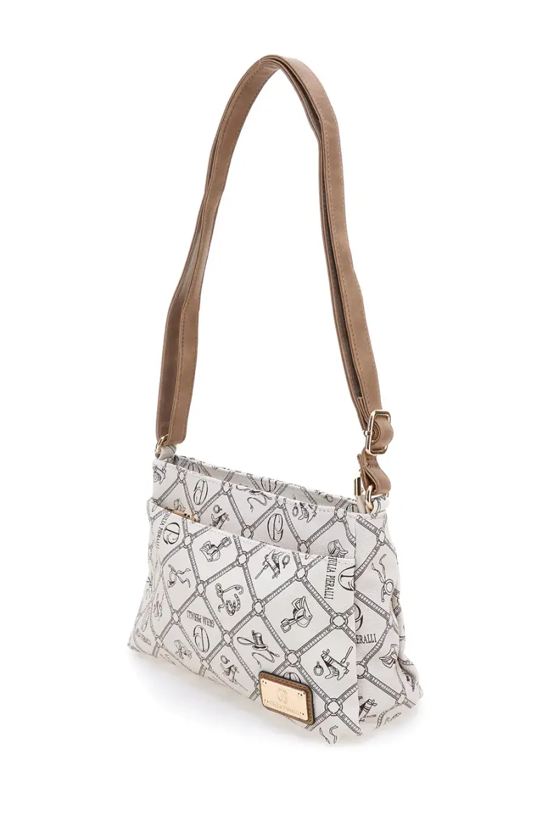 Borsa a tracolla beige stampa logo Giulia Pieralli GP431 [BEIGE miniatura 3