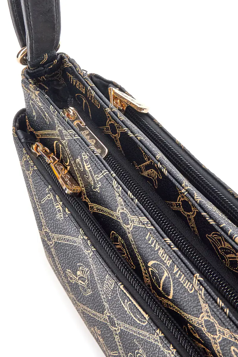 Borsa a tracolla nero stampa logo Giulia Pieralli GP431 [NERO] miniatura 3