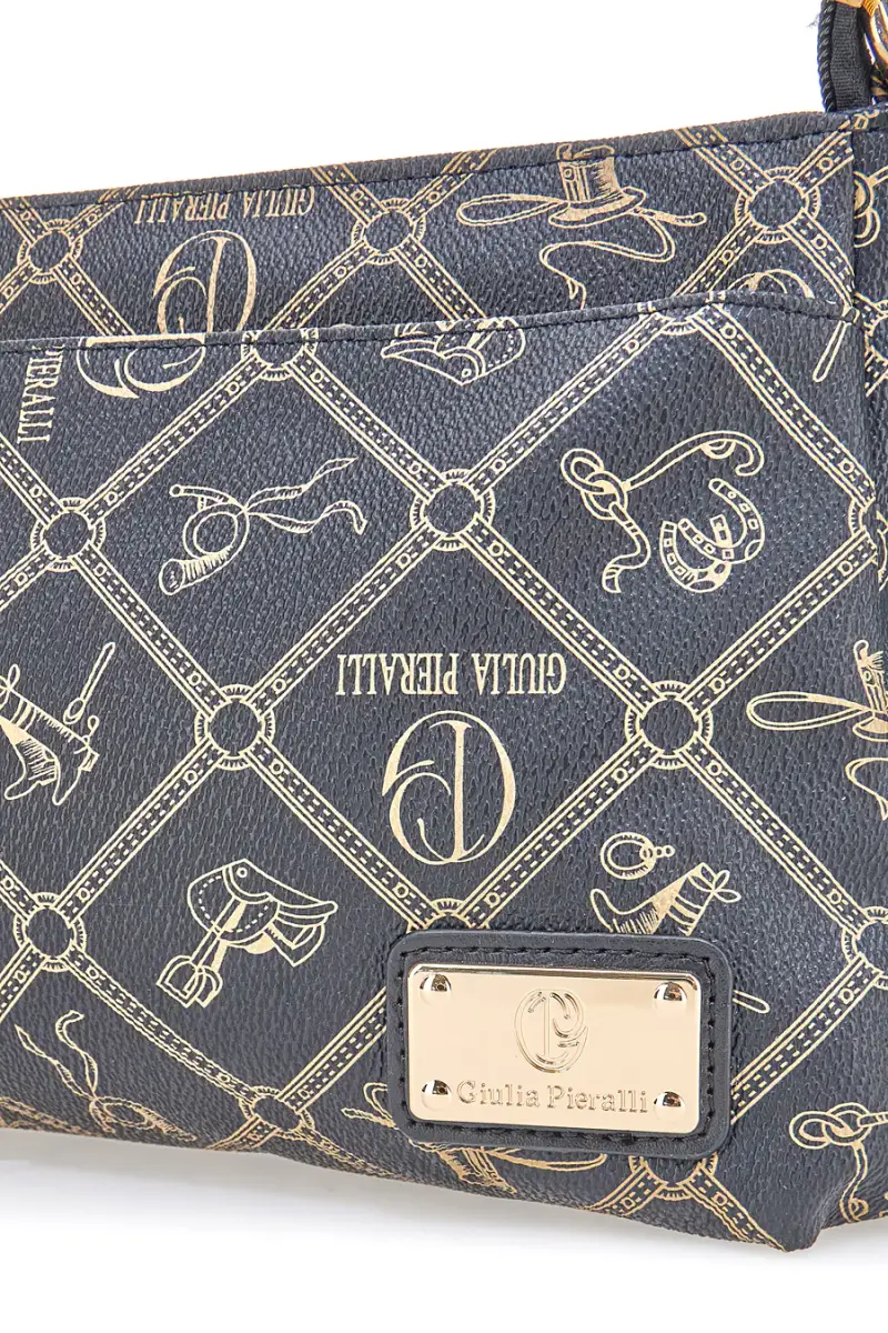 Borsa a tracolla nero stampa logo Giulia Pieralli GP431 [NERO] miniatura 5