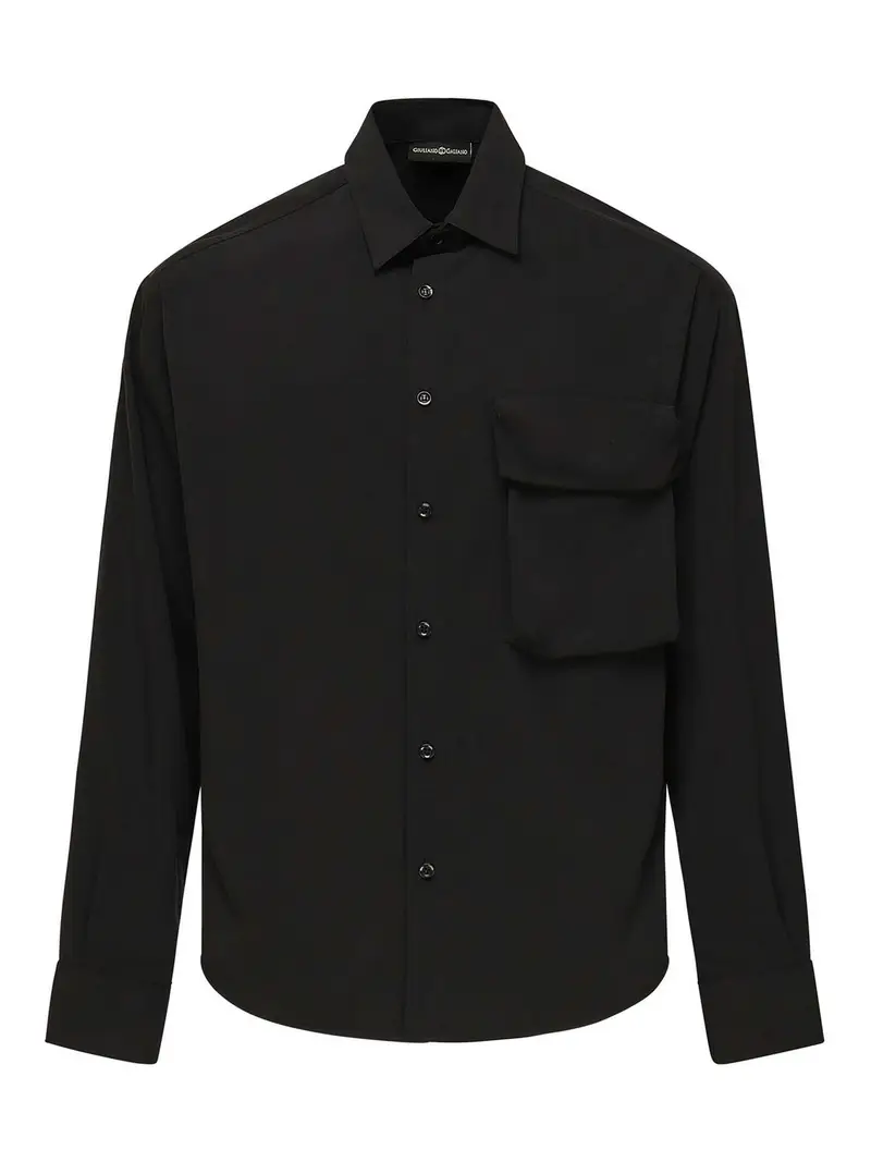 Camicia con tasca del torace Nero