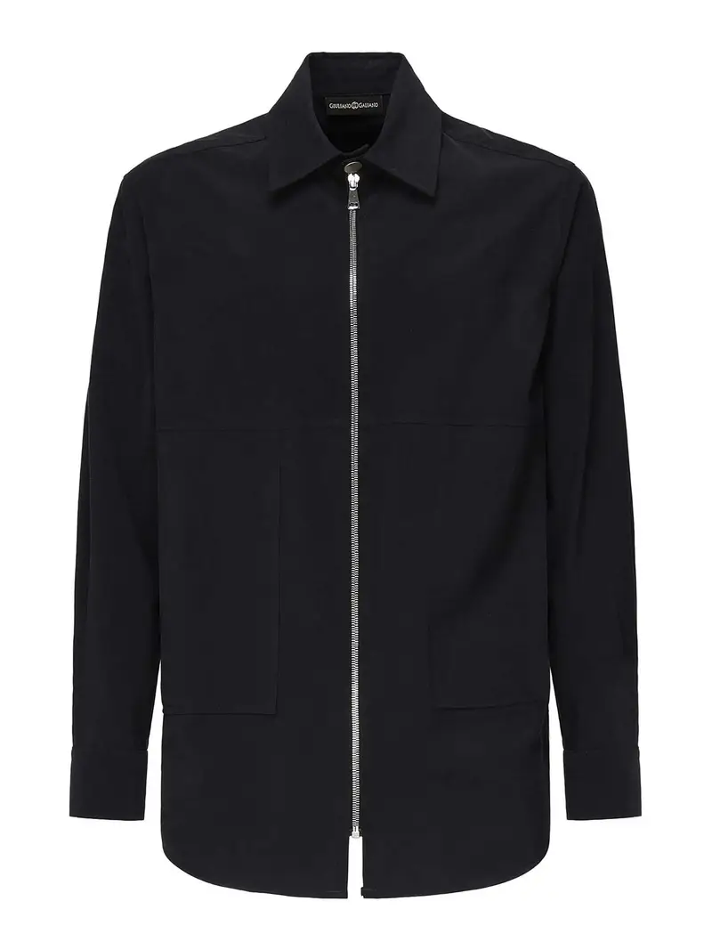 Camicia con zip a cavallo Blu