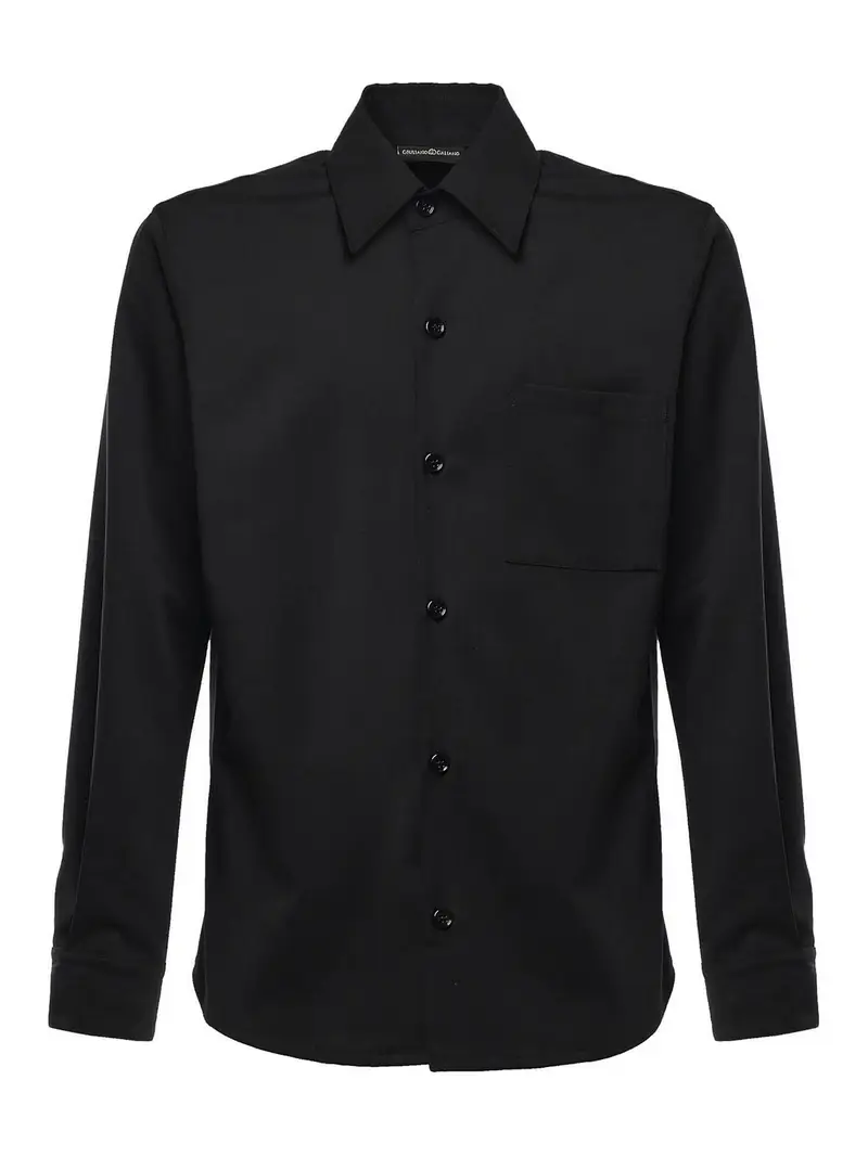 Camicia in misto cotone Nero