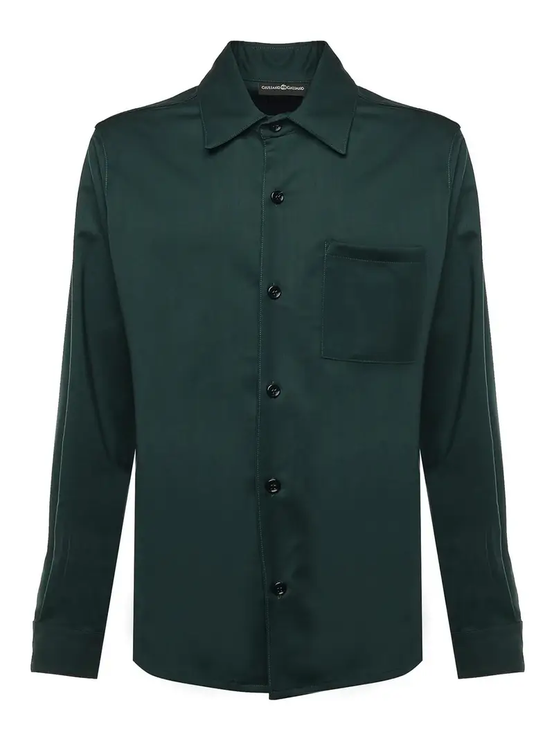 Camicia in misto cotone Verde