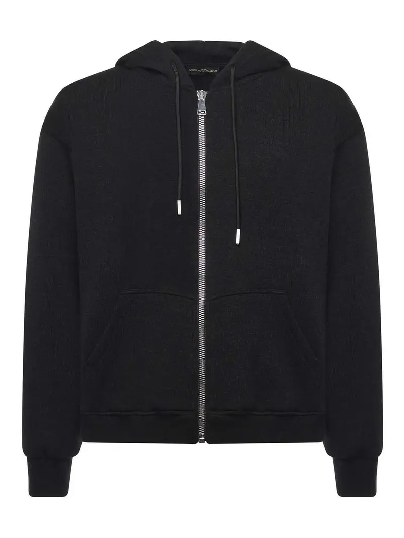 Felpa con cerniera enorme Nero