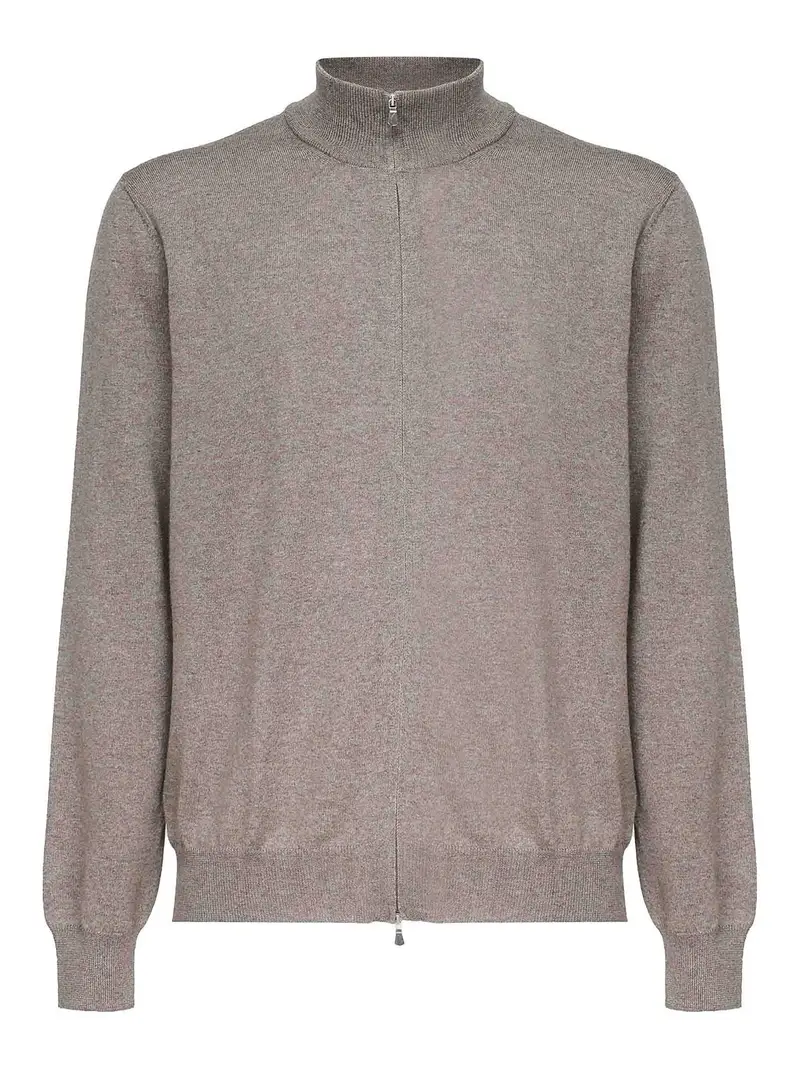 Felpa con chiusura a zip Beige