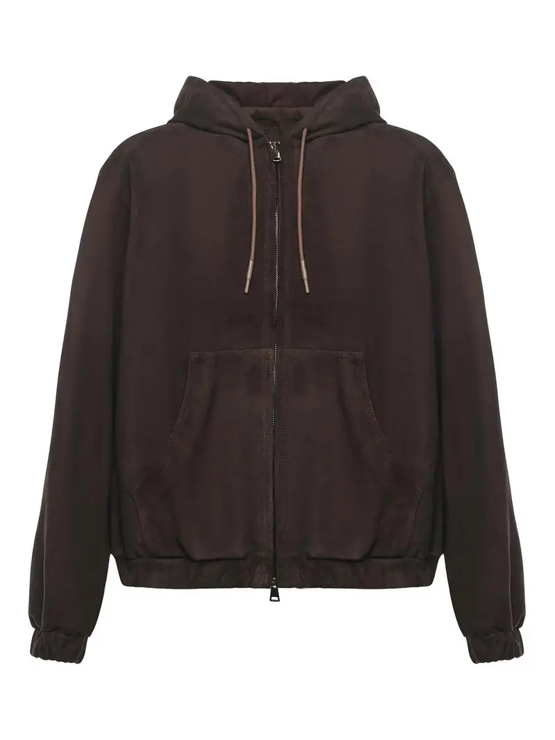 Felpa in pelle scamosciata dell Ohio Marrone