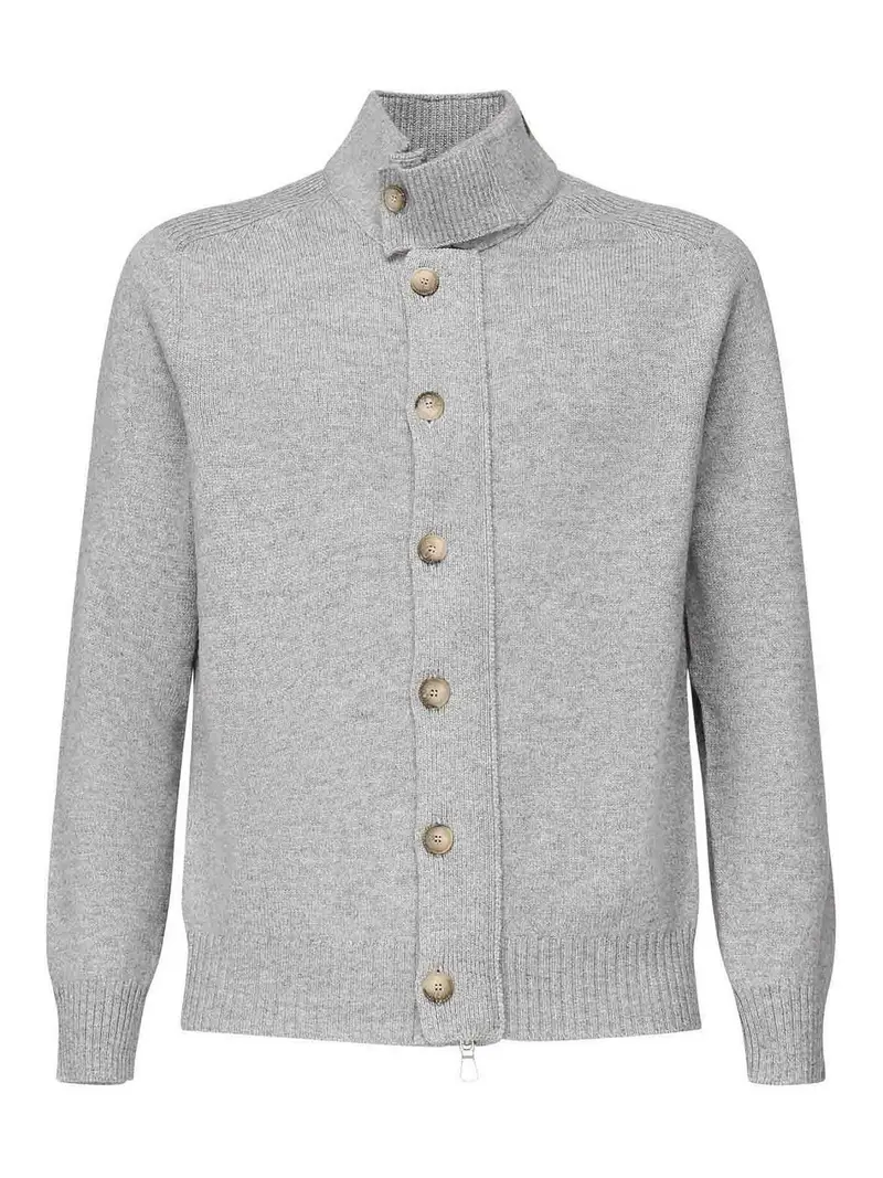 Giacca cardigan in misto lana Grigio