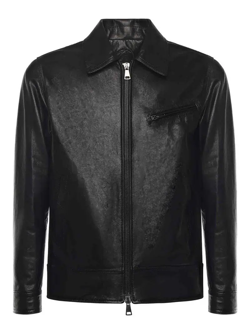 Giacca in pelle Chicago Nappa Nero