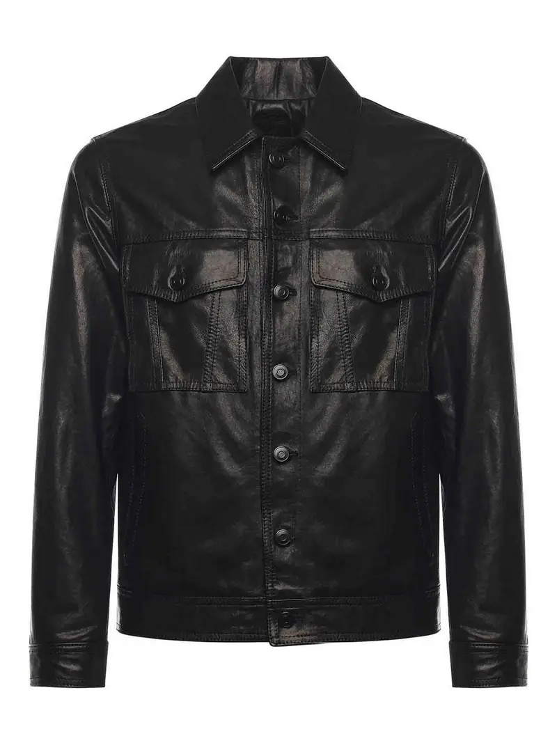 Giacca in pelle nappa Arizona Nero