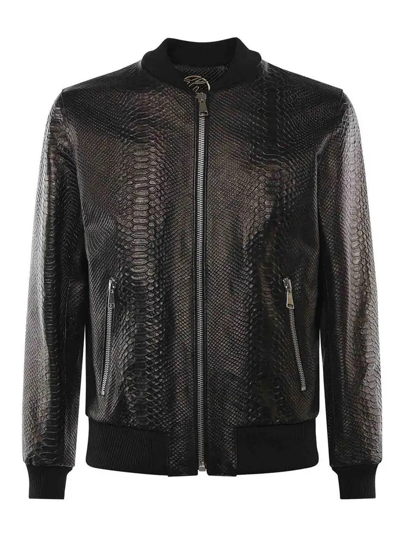 Giubbotto bomber in pelle Good Fellas Nero