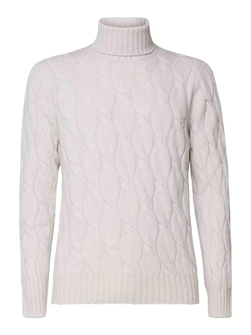 Maglione dolcevita in tricot Bianco
