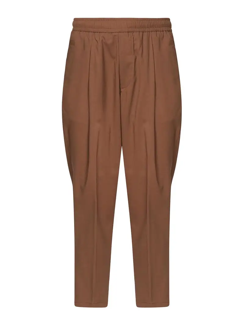 Pantaloni freschi in lana fresca Marrone