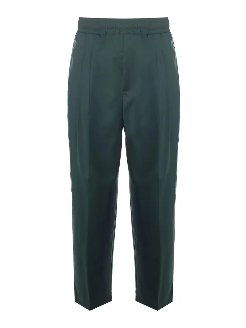 Pantaloni Niklas In Fresco Lana Verde