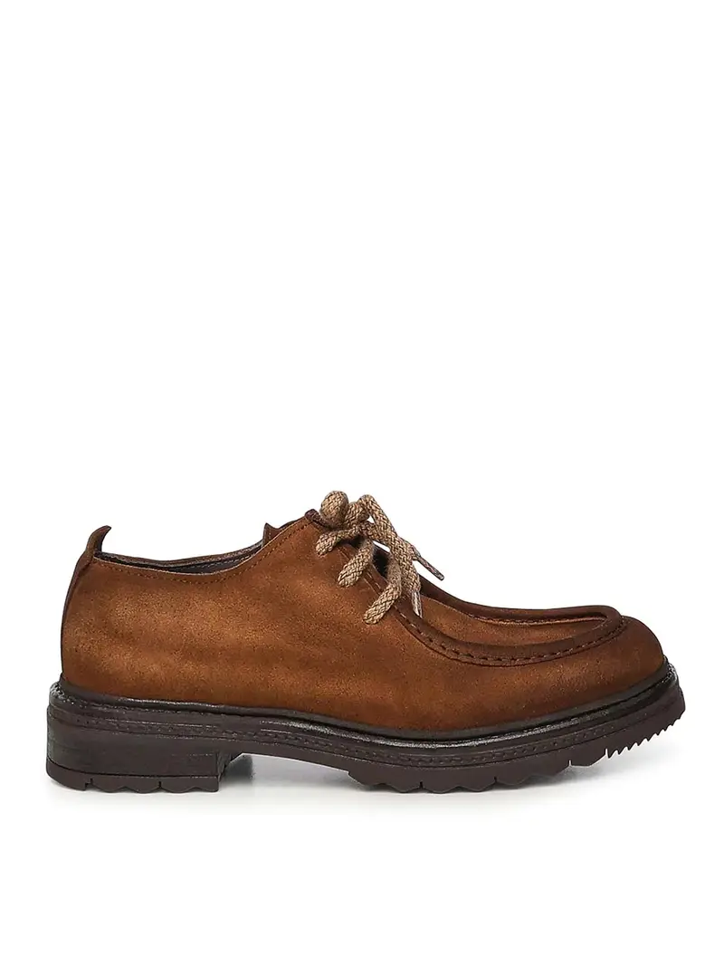 Scarpa stringata Jean in pelle scamosciata Marrone