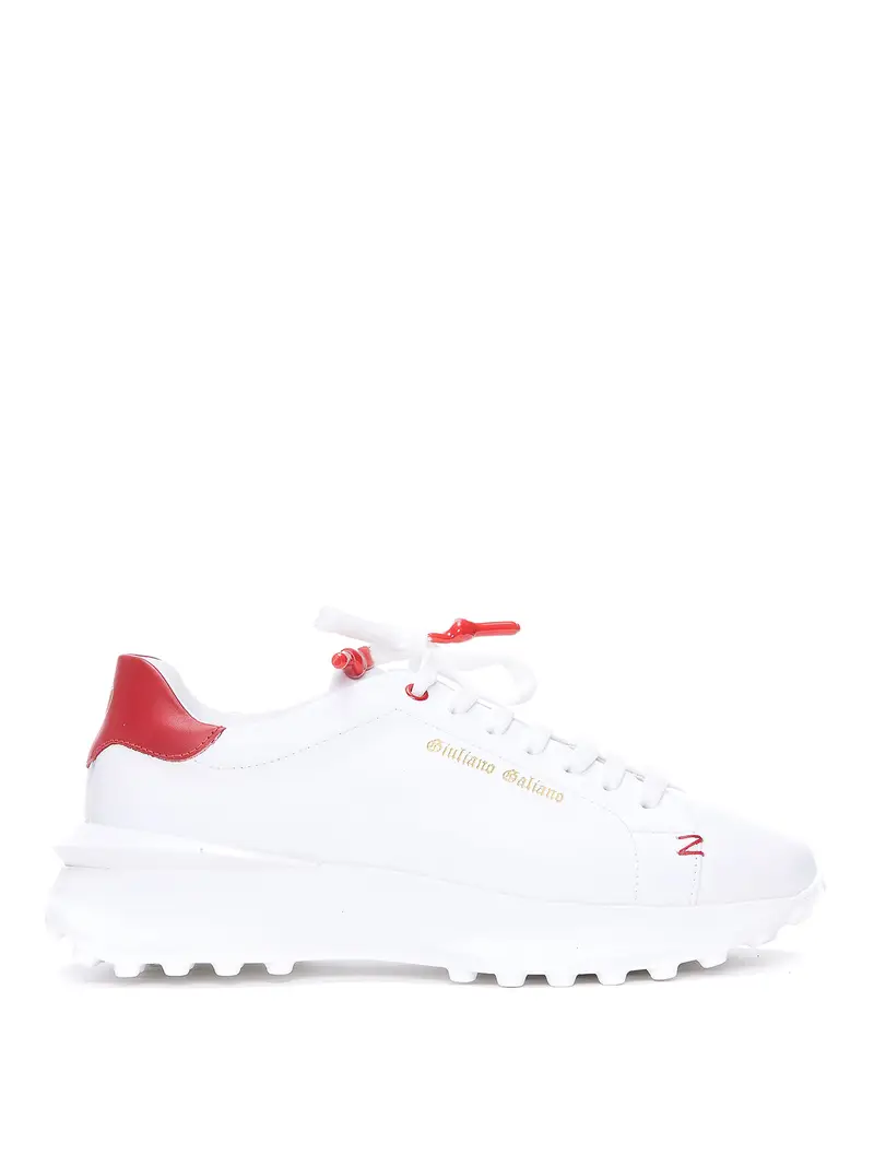 Sneakers con logo e chiusura con lacci Bianco