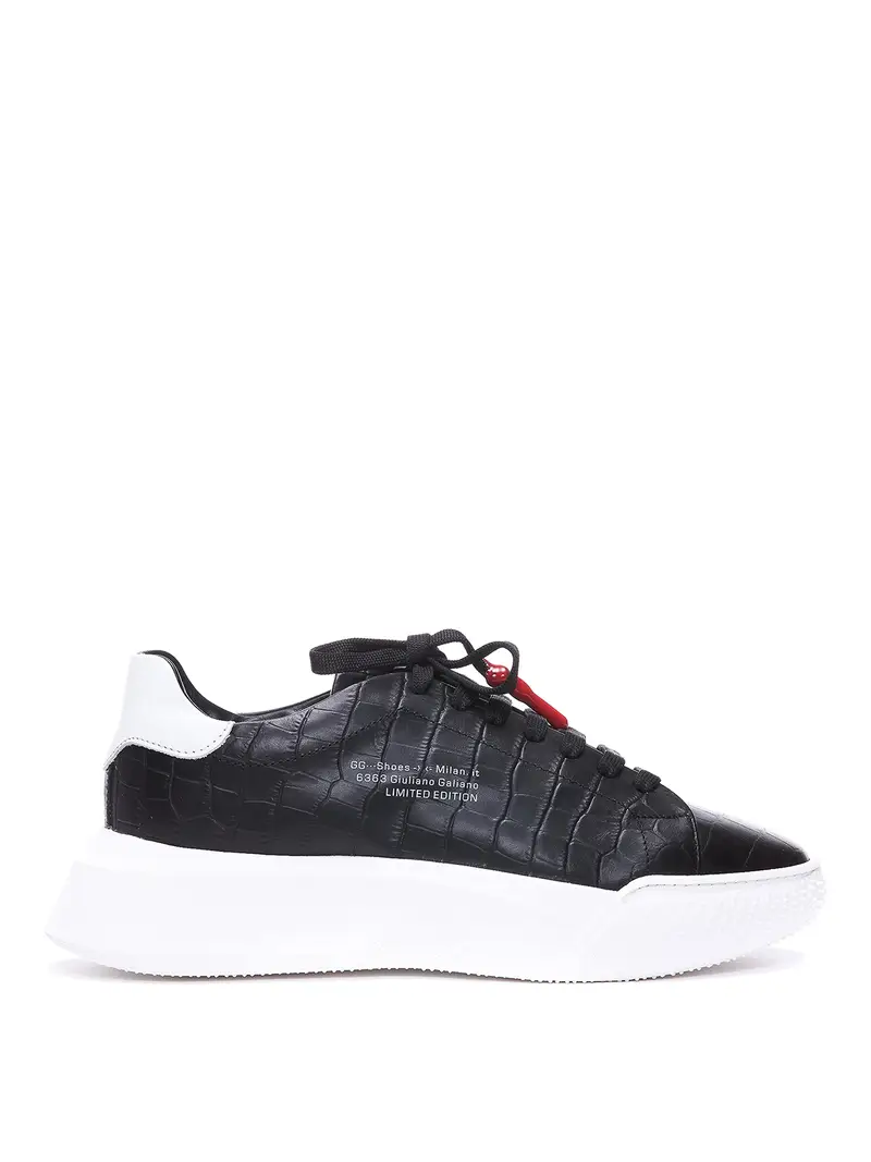 Sneakers con logo effetto cocco Nero