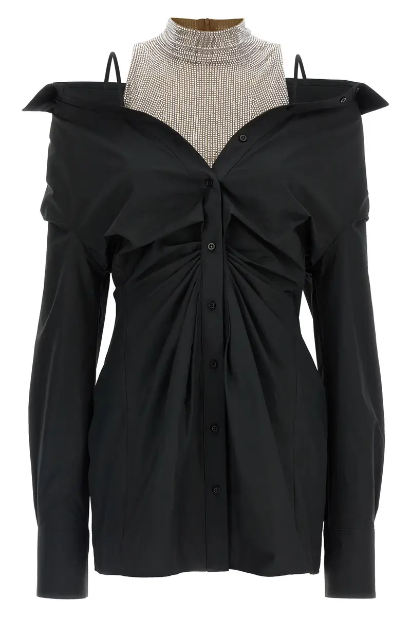 Giuseppe Di Morabito Abito Chemisier Nero con Strass