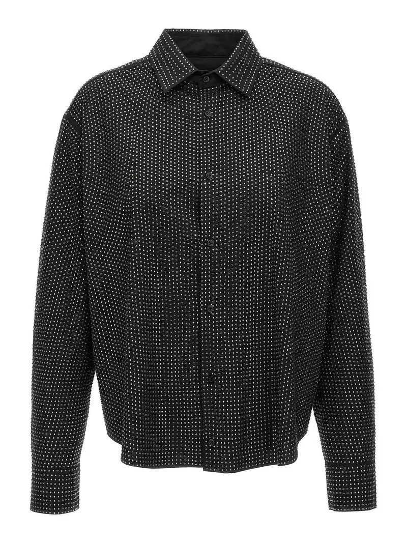 Camicia con strass Nero