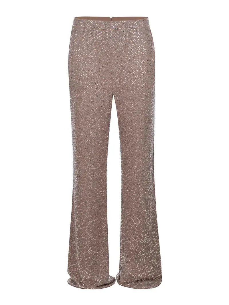 Pantaloni In Viscosa Cammello