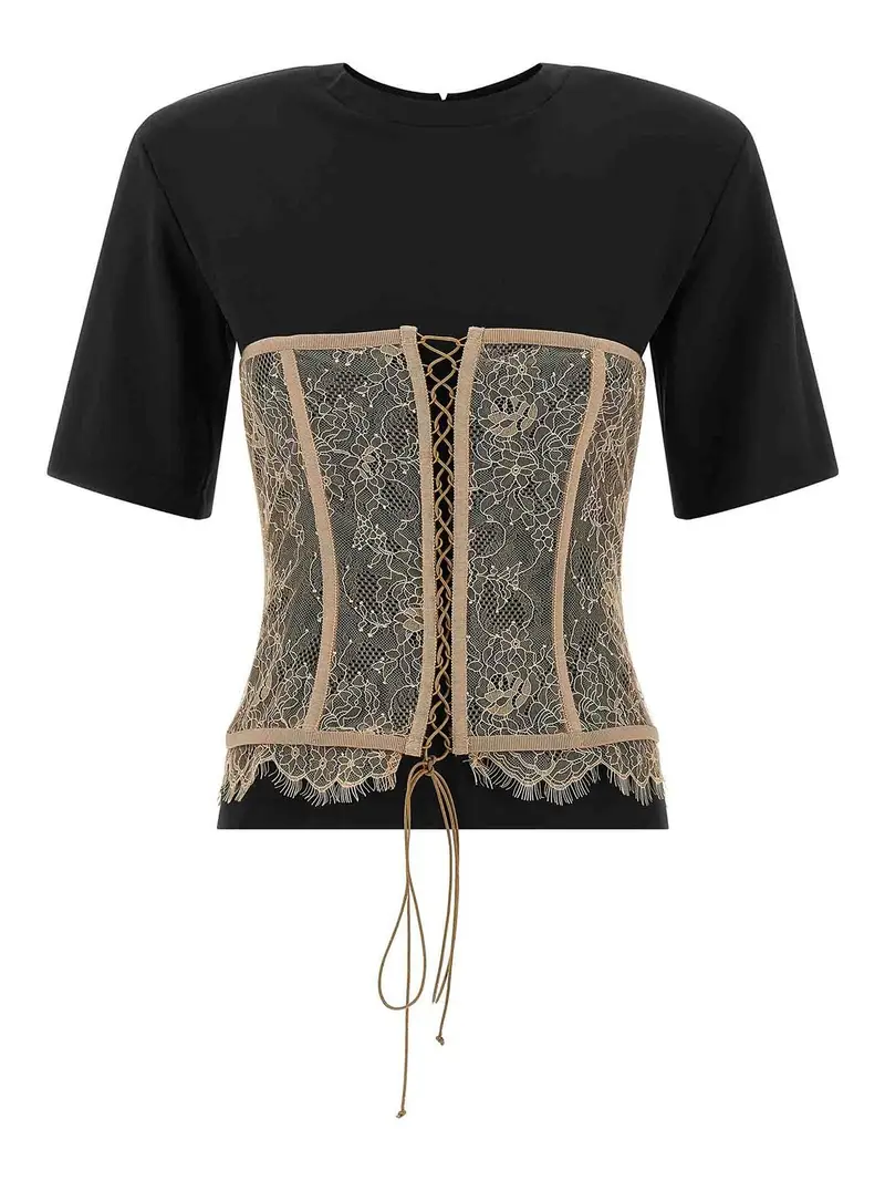 T-shirt a bustino Nero