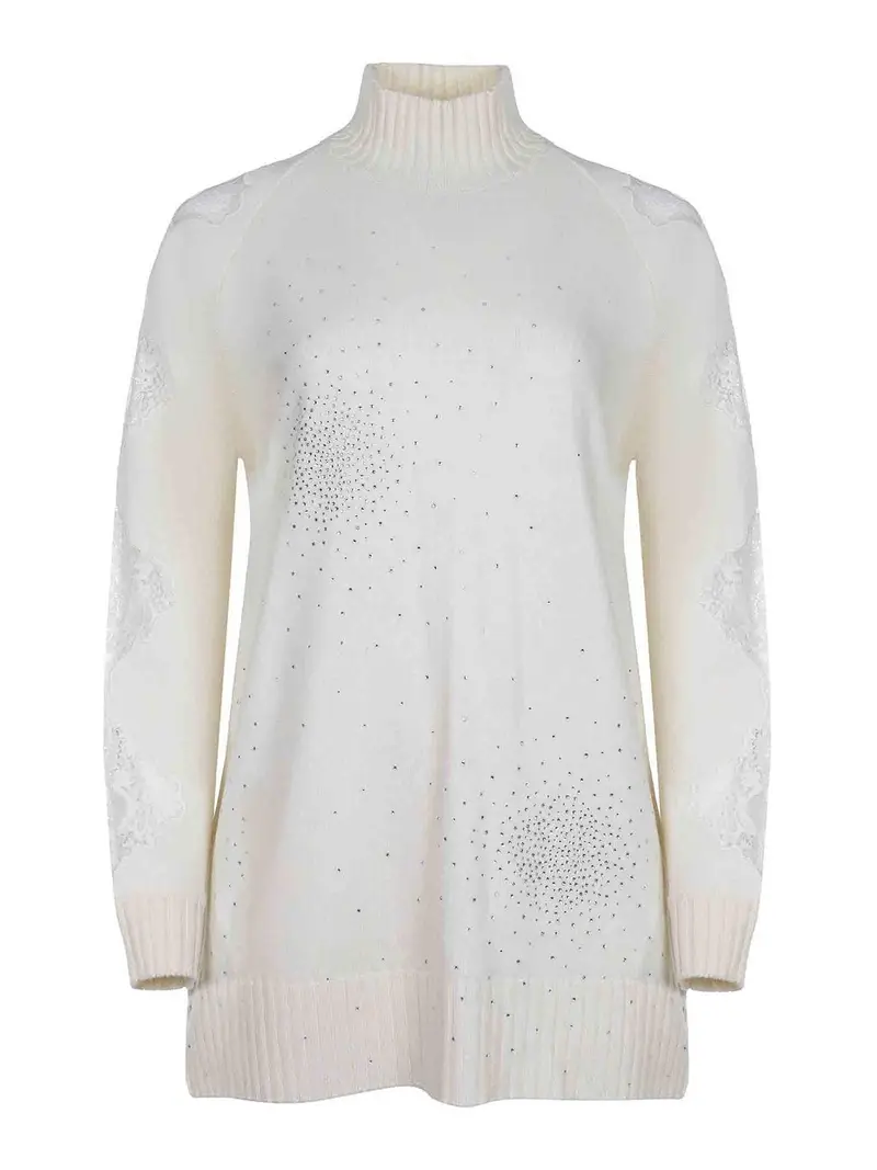 Vestito Realizzato In Misto Lana E Cashmere Beige