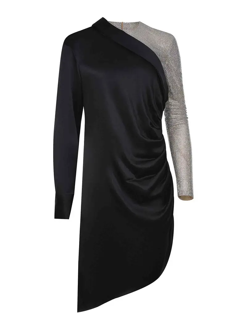 Vestito Realizzato In Misto Seta Nero