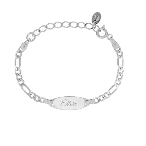 Giuzi Bracciale per Neonati o Ragazzi con Targhetta Personalizzabile in Argento 925
