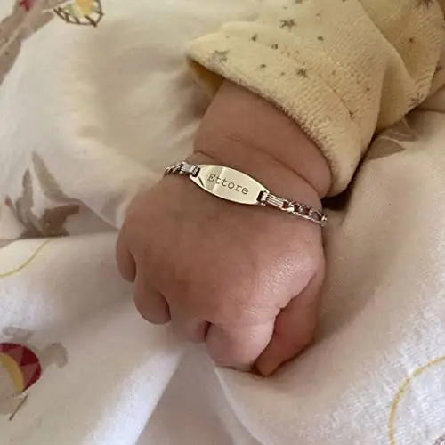Giuzi Bracciale per Neonati o Ragazzi con Targhetta Personalizzabile in Argento 925 miniatura 2