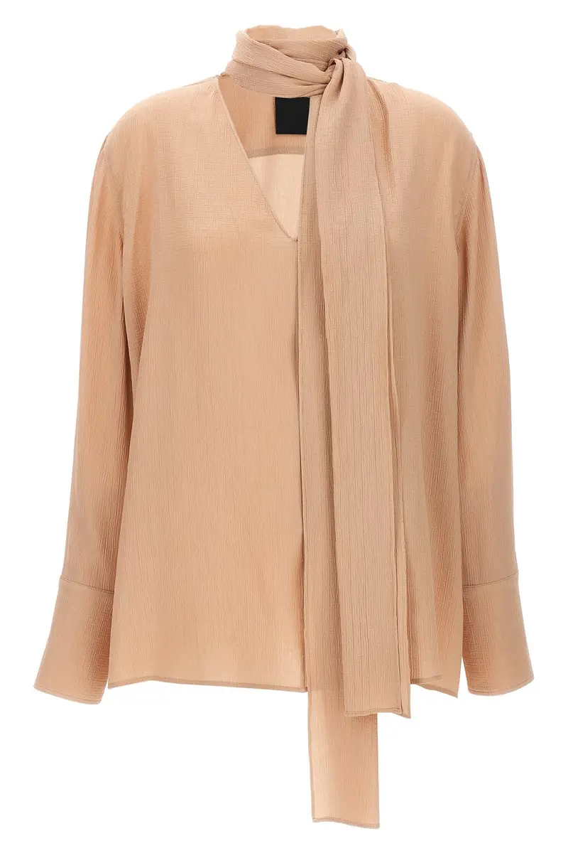 Blusa Fiocco Al Collo Beige