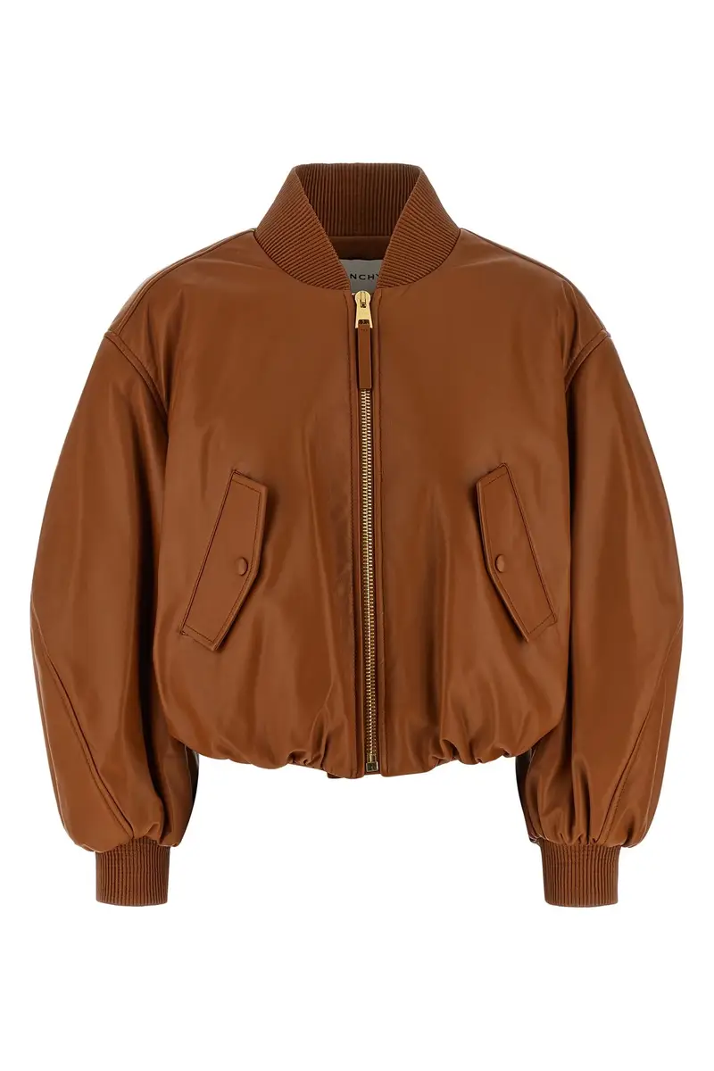 Bomber Crop Marrone