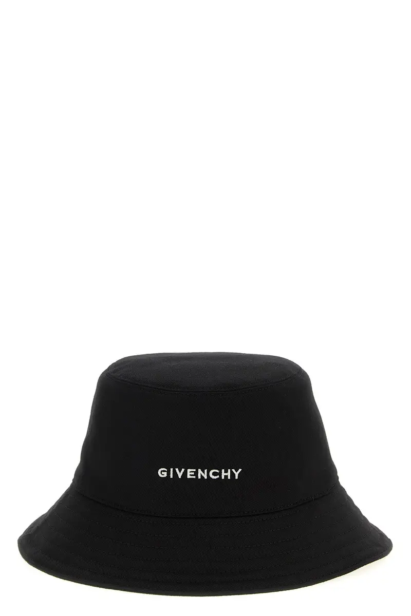 Bucket Hat Ricamo Logo Nero