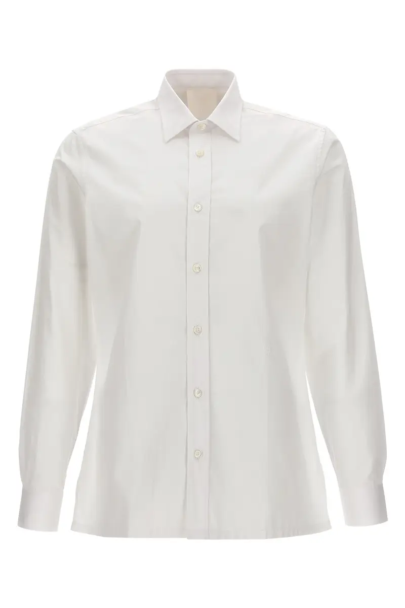Camicia Ricamo Logo Bianco