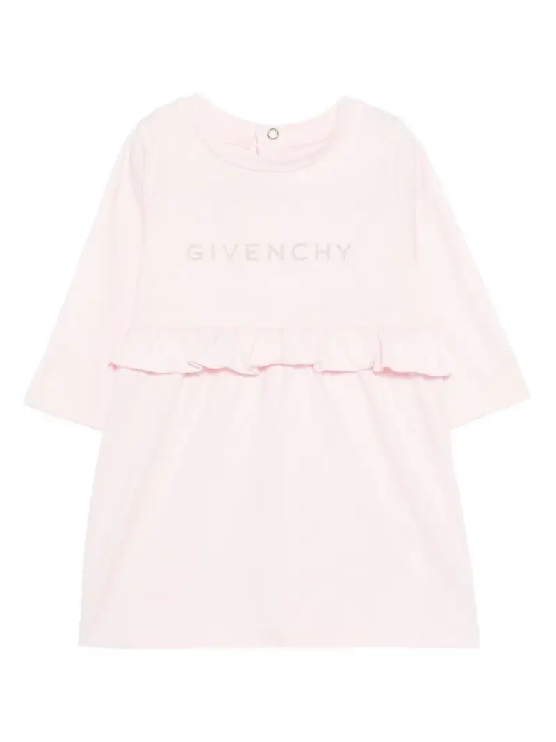 Abito in Cotone con Ruches Rosa