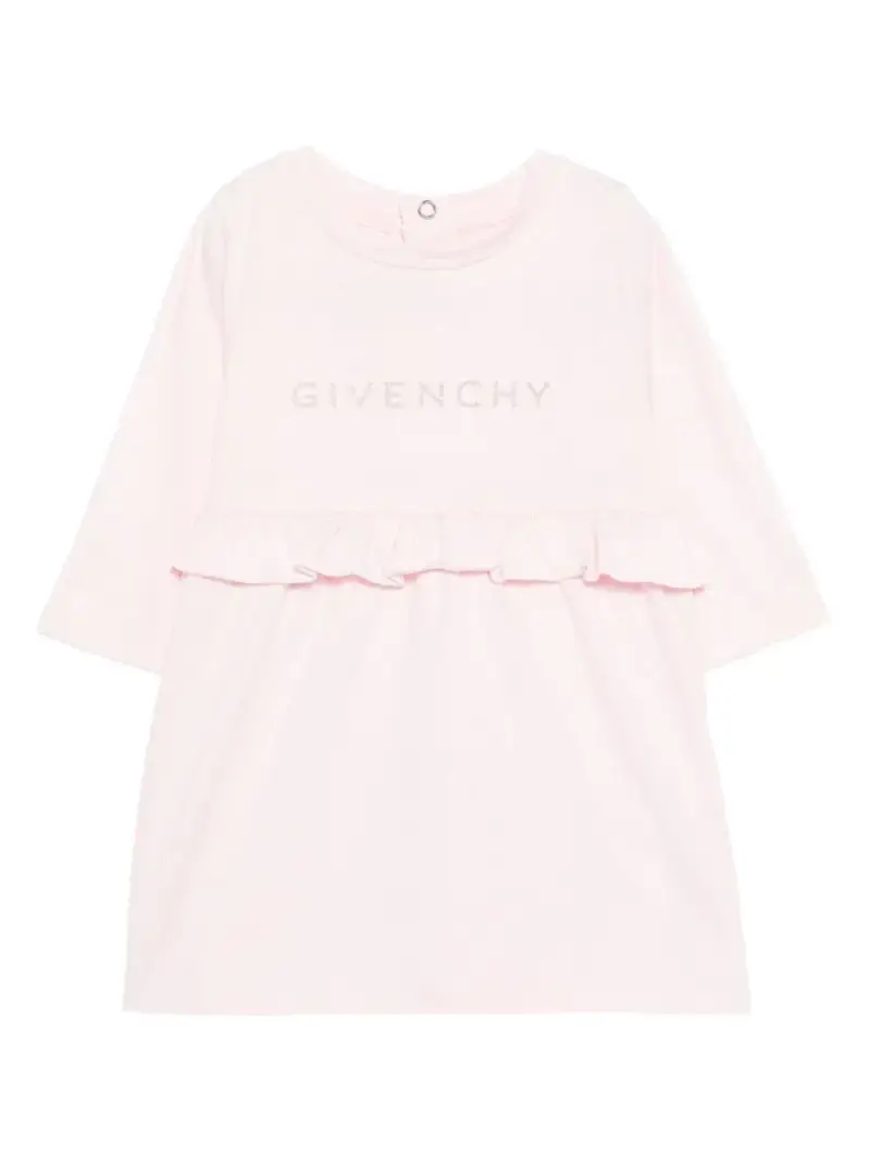 Abito in Cotone con Ruches Rosa