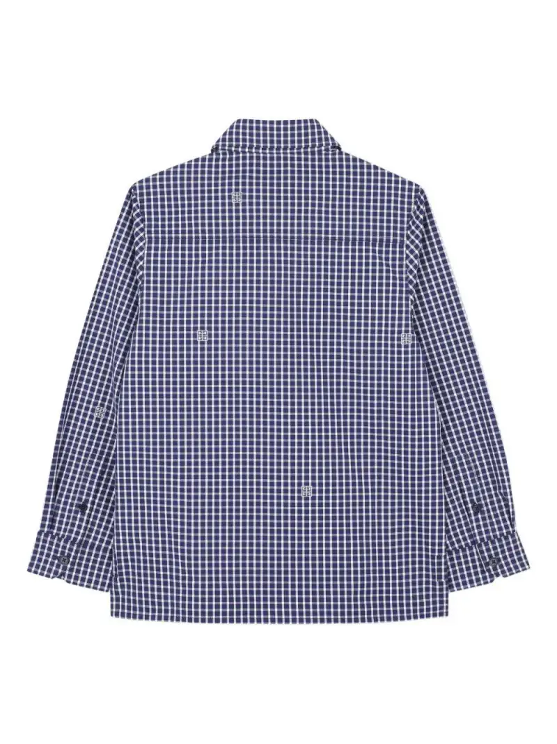 Camicia a Quadri in Cotone con Tasche sul Petto Marine miniatura 2