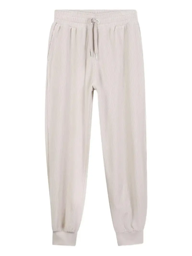 Joggers a Coste con Vita Elasticizzata Crema