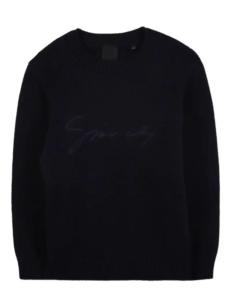 Maglione con Ricamo e Orlo a Coste Marine