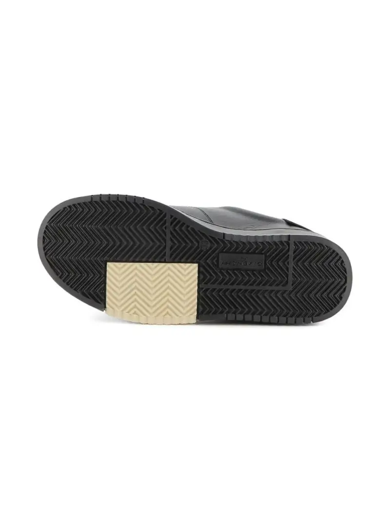Sneakers in Pelle con Suola a Contrasto e Logo sul Tallone Nero miniatura 2