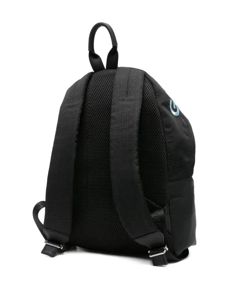 Zaino con Logo Ricamato e Chiusura con Zip Nero miniatura 2