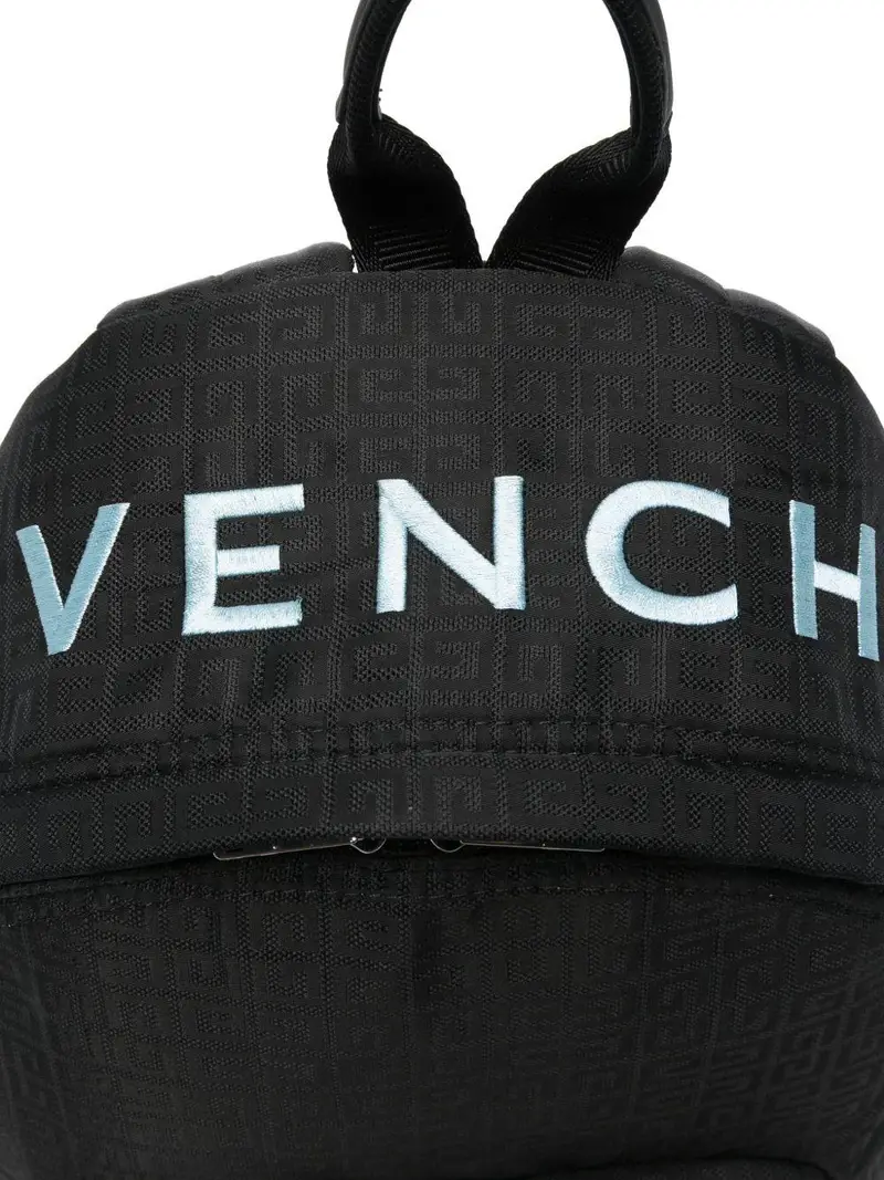 Zaino con Logo Ricamato e Chiusura con Zip Nero miniatura 3