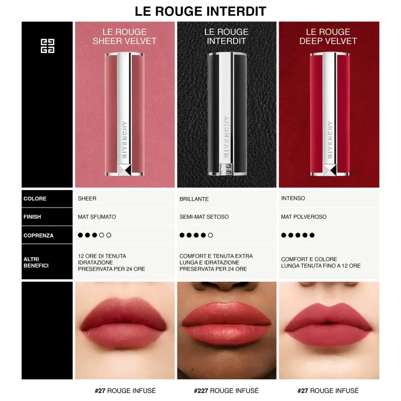 Labbra Le Rouge Interdit Intense Silk REFILL 227 ROUGE INFUSÉ - Rossetti 227 ROUGE INFUSÉ miniatura 5