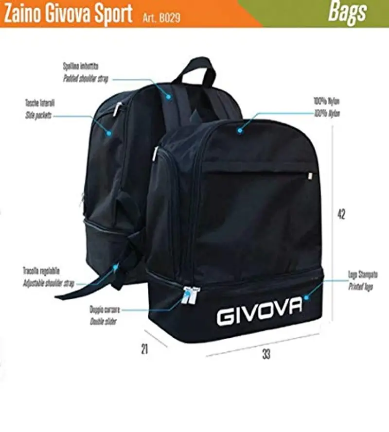 GIVOVA ZAINO SPORT AZZURRO miniatura 2