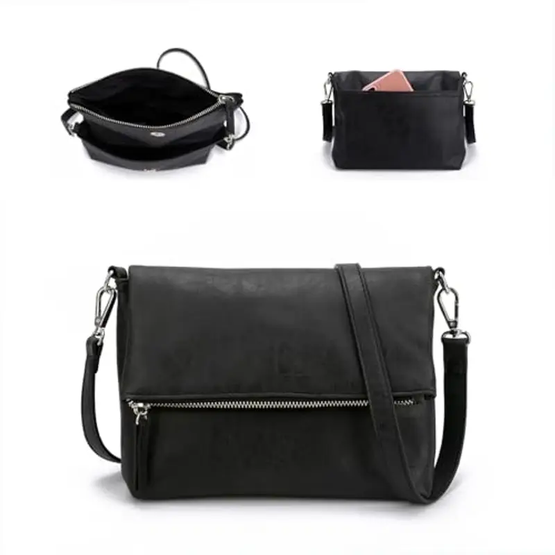 Gladdon borsa tracolla donna, borse donna con 3 scomparti, cartella con multitasche per contenere ciò di cui una donna ha bisogno, morbida e facile da usare